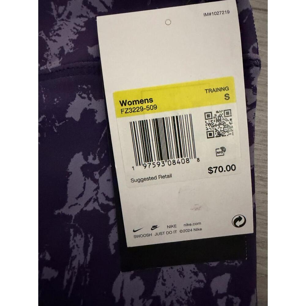 Nike Womens Training Leggings Size Small Purple Pattern - Picture 2 of 2